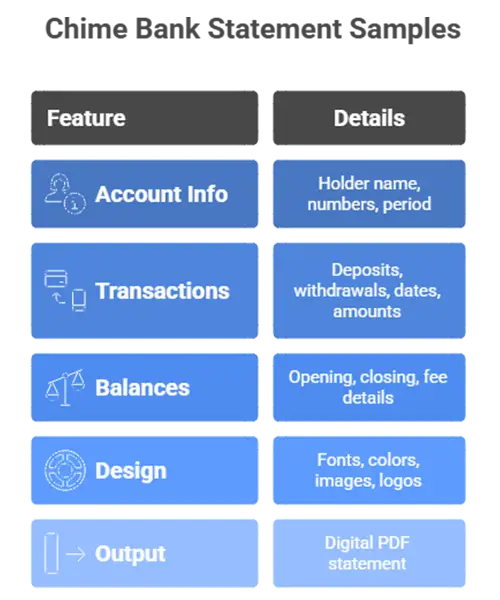 Chime Bank Statement Samples